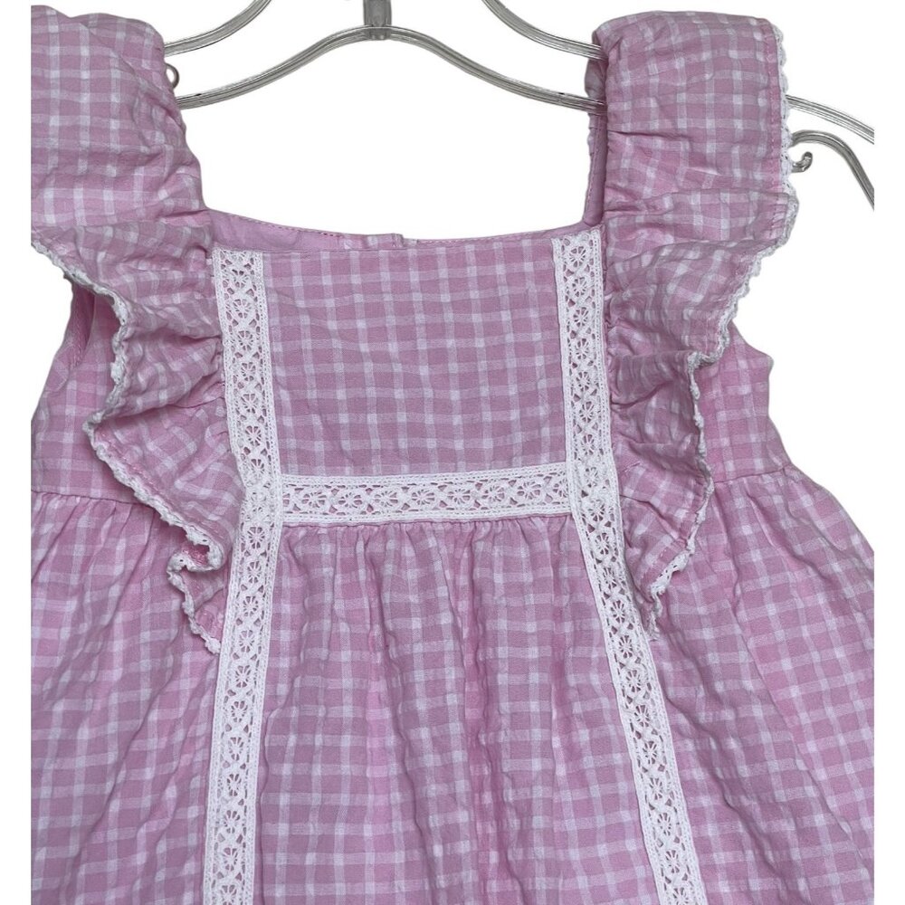 Janie And Jack Girls Dress Baby Size‎ 18-24 Months Pink Plaid Ruffle Bloomers - Picture 2 of 6